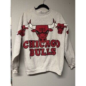 Vintage 1990s Chicago Bulls NBA Spellout Magic Johnson Crewneck Sweatshirt XL